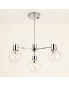Ebern Designs 664E08763B414Ef29711879C73E33E63 Three Light Pendant Primo Heifner Chrome (synthetic illustration; no displayed measurements)