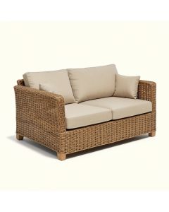 Sargent 74 '' Wide Outdoor Teak Patio Sofa With Cushions (synthetic illustration; no displayed measurements)