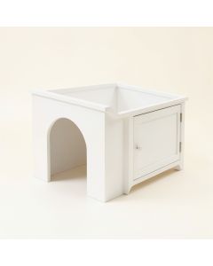 Meadow Falls Empty Furniture-Style Litter Enclosure - White (synthetic illustration; no displayed measurements)