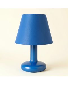 Clay Bluff Table Lamp With A Plain Fabric Shade - Blue (synthetic illustration; no displayed measurements)