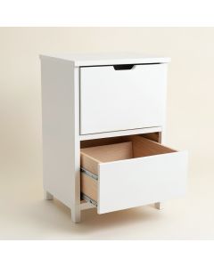 Oak Canyon Freestanding Pull-Out Hamper Cabinet - White (synthetic illustration; no displayed measurements)