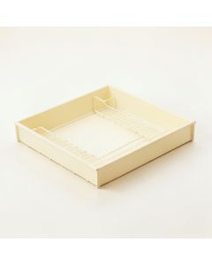 Aspen Bend Empty Under-Desk Cable Tray - Cream (synthetic illustration; no displayed measurements)