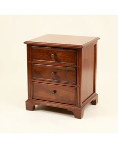 Three Drawer Lacquer End Table (synthetic illustration; no displayed measurements)