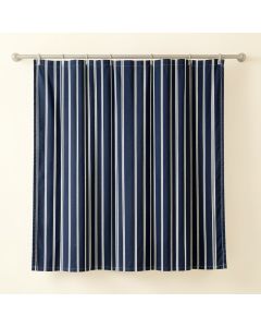 Bay Brook Shower Curtain Hanging Flat From A Plain Rod - Navy (synthetic illustration; no displayed measurements)
