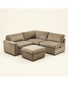 Pontus 166 '' Wide Microfiber/Microsuede Left Hand Facing Modular Corner Sectional With Ottoman (synthetic illustration; no displayed measurements)