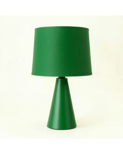 Oak Bluff Table Lamp With A Plain Fabric Shade - Green (synthetic illustration; no displayed measurements)