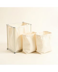 Juniper Dell Laundry Sorting Station With Plain Removable Bags - Ivory (synthetic illustration; no displayed measurements)
