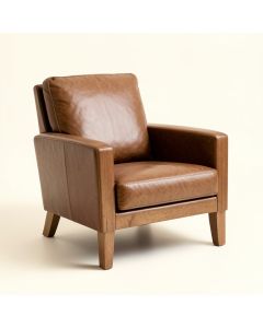 Sigrid 28 '' Wide Top Grain Leather Armchair (synthetic illustration; no displayed measurements)