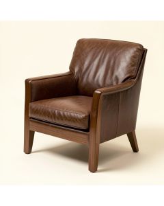 Sadia 41 '' Wide Top Grain Leather Club Chair (synthetic illustration; no displayed measurements)
