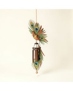 Buswell Art-In-Motion Laser Cut Peacock Metal Spinner Wind Chime (synthetic illustration; no displayed measurements)
