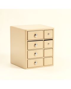 Linden Bend Small-Parts Storage Drawer Cabinet - Beige (synthetic illustration; no displayed measurements)