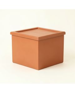 Reed Crest Closed Outdoor Storage Box - Terracotta (synthetic illustration; no displayed measurements)