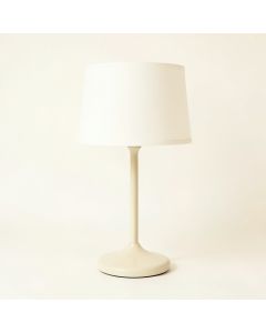 Lake Crest Table Lamp With A Plain Fabric Shade - Ivory (synthetic illustration; no displayed measurements)