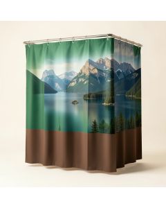 National Parks Home Canadian Rocky Mountain Range On Edith Cavell Lake Pastoral Image Shower Curtain (synthetic illustration; no displayed measurements)