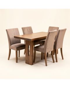 Tunis 5 Piece Solid Wood Dining Set (synthetic illustration; no displayed measurements)
