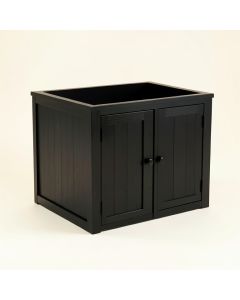 Stone Crossing Empty Furniture-Style Litter Enclosure - Black (synthetic illustration; no displayed measurements)