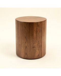 Limones Solid Wood Tray Top Drum End Table (synthetic illustration; no displayed measurements)