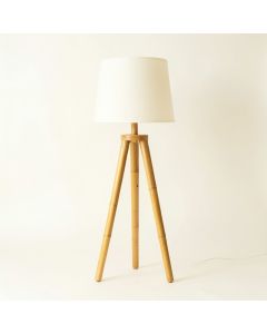 Olive Bend Floor Lamp With A Plain Fabric Shade - Ivory (synthetic illustration; no displayed measurements)