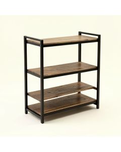 Rustic Z-Frame 3-Level 9 Pair Shoe Rack (synthetic illustration; no displayed measurements)