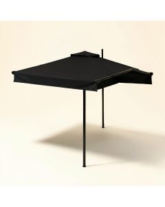 118.1 '' W Manual Retraction Side Awning In Black (synthetic illustration; no displayed measurements)