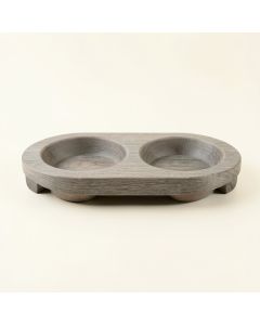 Brook Bend Pet Feeding Stand With Two Plain Empty Bowls - Gray (synthetic illustration; no displayed measurements)