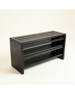 Slate Arc Shoe Storage Bench - Black (synthetic illustration; no displayed measurements)