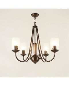 Aurore 4 - Light Drum Chandelier With Wrought Iron Accents (synthetic illustration; no displayed measurements)