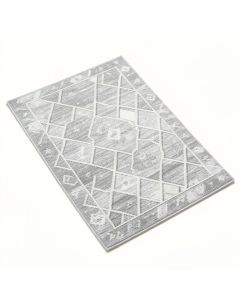 Kenmore Geometric Light Gray/Medium Gray/White Area Rug (synthetic illustration; no displayed measurements)