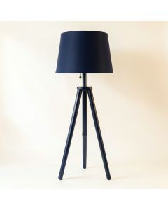 Bay Arc Floor Lamp With A Plain Fabric Shade (synthetic illustration; no displayed measurements)