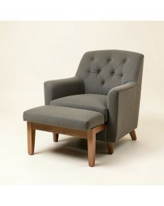 Elha 25 '' Wide Tufted Polyester Barrel Chair And Ottoman (synthetic illustration; no displayed measurements)