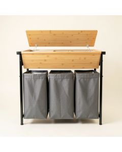 Meadow Branch Laundry Sorting Station With Plain Removable Bags - Black (synthetic illustration; no displayed measurements)