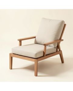 Twining Outdoor Lounge Chair With Cushion (synthetic illustration; no displayed measurements)