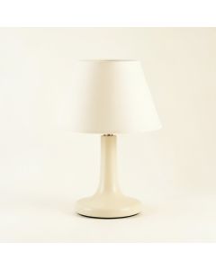 Summit Crest Table Lamp With A Plain Fabric Shade - Ivory (synthetic illustration; no displayed measurements)