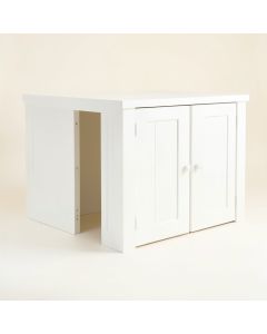 Field Bend Empty Furniture-Style Litter Enclosure - White (synthetic illustration; no displayed measurements)