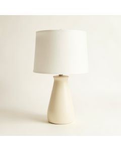 Clay Dell Table Lamp With A Plain Fabric Shade - Cream (synthetic illustration; no displayed measurements)
