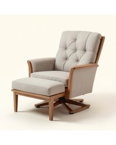Lucey 34.6 '' Wide Tufted Swivel Lounge Chair And Ottoman (synthetic illustration; no displayed measurements)