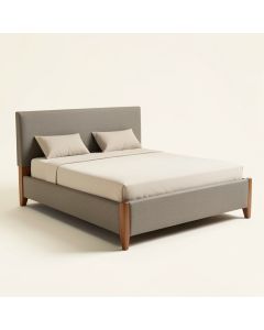 Brendon Solid Wood And Upholstered Standard Bed (synthetic illustration; no displayed measurements)