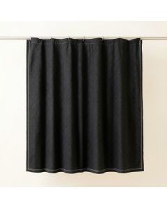 Laurel Canyon Shower Curtain Hanging Flat From A Plain Rod - Black (synthetic illustration; no displayed measurements)