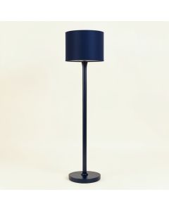 Wren Bend Floor Lamp With A Plain Fabric Shade - Navy (synthetic illustration; no displayed measurements)