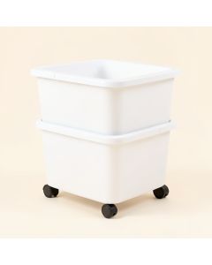 2 Tier Plastic Laundry Hamper With Wheels (synthetic illustration; no displayed measurements)