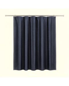 Heath Crossing Shower Curtain Hanging Flat From A Plain Rod - Navy (synthetic illustration; no displayed measurements)