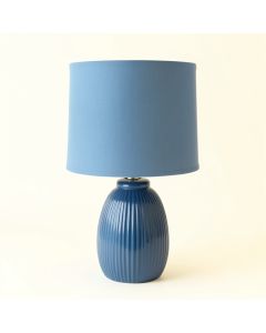 Dune Dale Table Lamp With A Plain Fabric Shade - Blue (synthetic illustration; no displayed measurements)