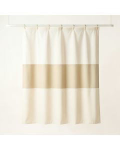 Alder Branch Shower Curtain Hanging Flat From A Plain Rod - Cream (synthetic illustration; no displayed measurements)