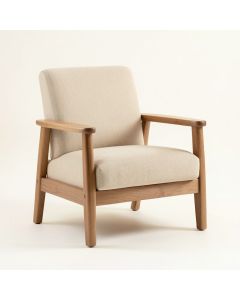 River Arc Upholstered Armchair - Beige (synthetic illustration; no displayed measurements)