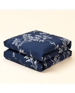 Blue Leaves Navy Duvet Cover Set (synthetic illustration; no displayed measurements)