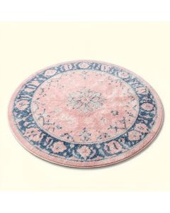 Round Amada Shag Pink/Blue Area Rug (synthetic illustration; no displayed measurements)