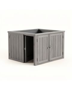 Hazel Dale Empty Furniture-Style Litter Enclosure - Gray (synthetic illustration; no displayed measurements)