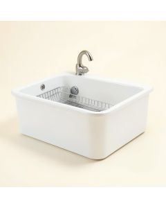 21 '' L X 16 '' W Farmhouse Kitchen Sink With Sink Grid And Basket Strainer (synthetic illustration; no displayed measurements)