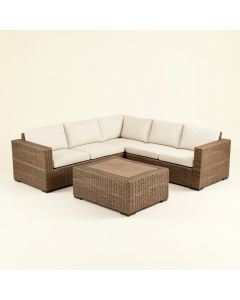 Alexandria 11 Piece Rattan Sectional Seating Group With Cushions (synthetic illustration; no displayed measurements)