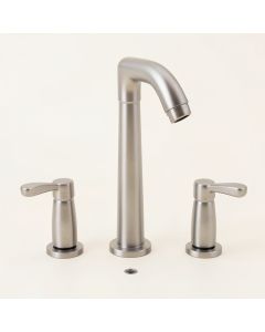 Two-Handle Waterfall Widespread Bathroom Faucet With Drain Assembly (synthetic illustration; no displayed measurements)